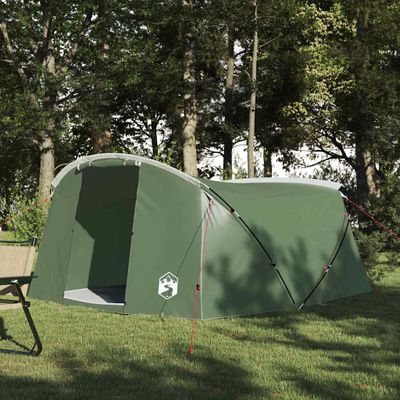 vidaXL Tunelový stan pre 4 osoby Zelená a biela 318 x 275 x 140 cm