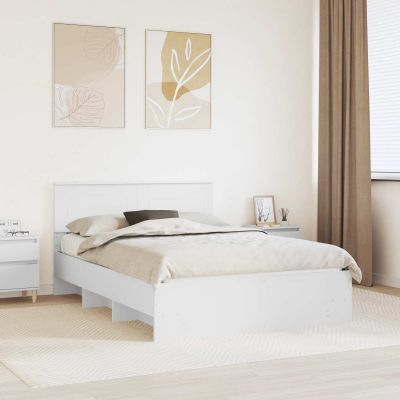 vidaXL Rám postele s čelnou doskou Biela 140 x 200 cm Kompozitné drevo