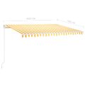 vidaXL Ručne zaťahovacia markíza 450x350 cm žltá a biela