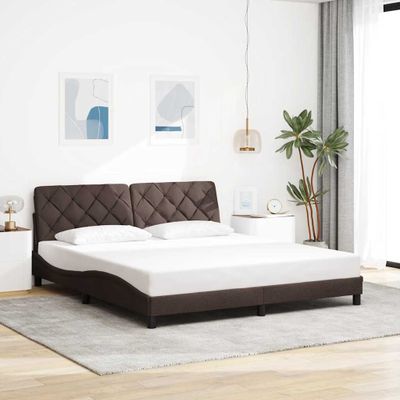 vidaXL Rám postele bez matraca tmavohnedá 180x200 cm látka