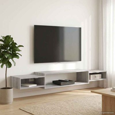 vidaXL Nástenný TV kabinet Nástenná montáž Sivý Sonoma