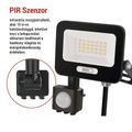 LED reflektor GLARO s pohybovým čidlom, 20 W, čierny, IP54, 2000 lm, neutrálna biela