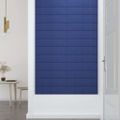vidaXL Nástenné panely 12 ks modré 60x15 cm látkové 1,08 m²