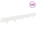 vidaXL Obrubník trávnika 50 ks 100 x 15 cm Oceľ Biela