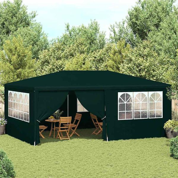 vidaXL Profesionálny párty stan+bočné steny 4x6 m, zelený 90 g/m²