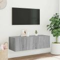 vidaXL TV nástenná skrinka s LED svetlami sivá sonoma 100x35x31 cm