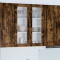 vidaXL Nástenný sklenený kabinet PORTO Dymová dub 80 x 31 x 100 cm