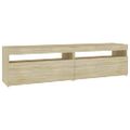 vidaXL TV skrinky 2 ks s LED svetlami dub sonoma 75x35x40 cm