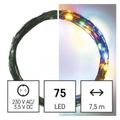 LED vianočný nano reťaz zelený, 7,5 m, vonkajší aj vnútorný, multicolor, časovač