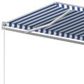 vidaXL Automaticky zaťahovacia markíza so stĺpikmi 4x3,5 m modro-biela