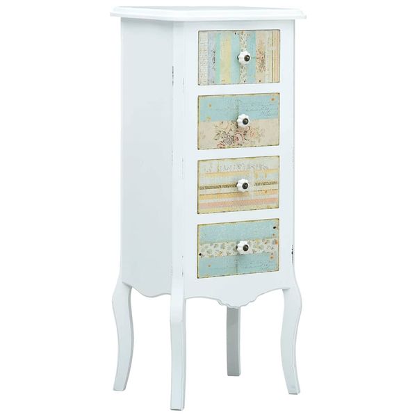 vidaXL Komoda so 4 zásuvkami, biela 40x30x95 cm, MDF