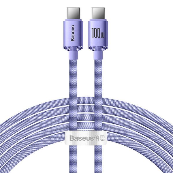 Baseus CAJY000705 Crystal Shine Series Dátový Kábel USB-C - USB-C 100W 2m Purple