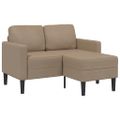 vidaXL 2-miestna pohovka s ležadlom v tvare L, cappuccino 125 cm, umelá koža