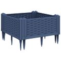 vidaXL Záhradný kvetináč s kolíkmi modrosivý 42,5x42,5x28,5 cm PP