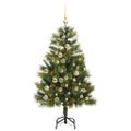 vidaXL Umelý vianočný stromček s pniškami Zelená 120 cm PVC a PE a kov