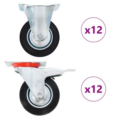 vidaXL Otočné kolieska 24 ks 100 mm