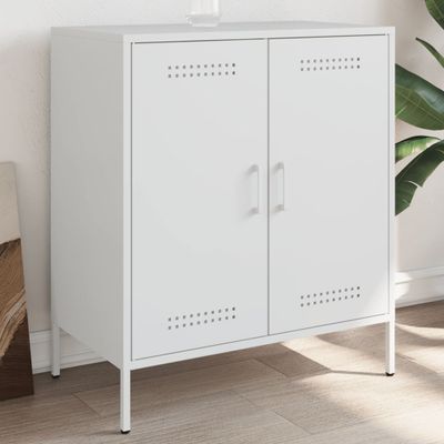 vidaXL Komoda biela 68x39x79 cm oceľ