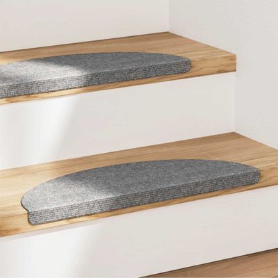 vidaXL Samolepiace nášľapy na schody 15 ks 56x17x3 cm sivé