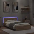vidaXL Posteľný rám s čelom a LED dub sonoma 120x190 cm