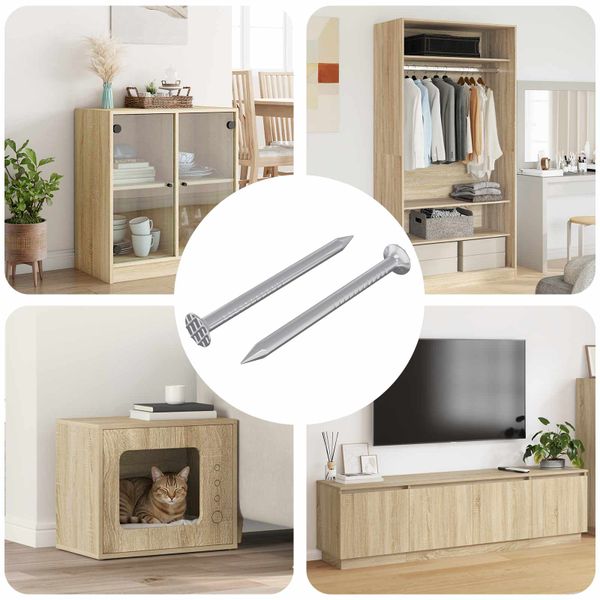 vidaXL Hřebíky pre Drevá 2 pcs Strieborná Ø 3 x 15 mm Kov