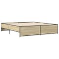 vidaXL Posteľný rám dub sonoma 200x200 cm kompozitné drevo a kov