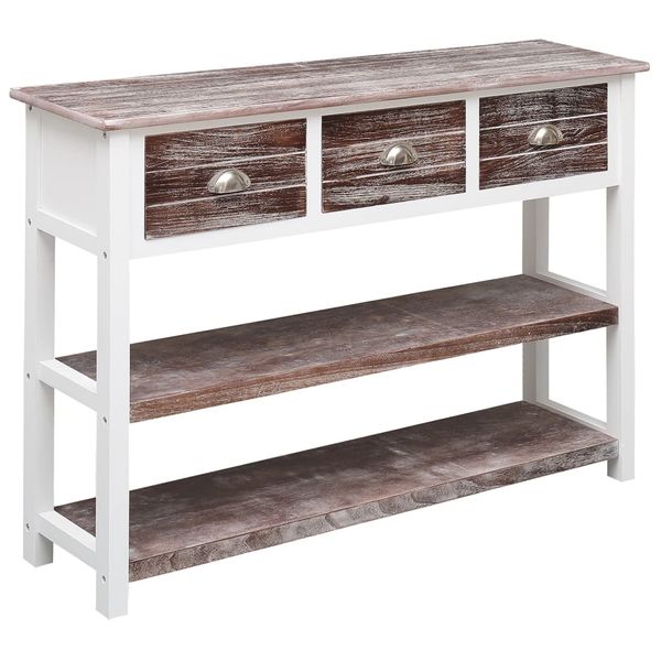 vidaXL Komoda starožitná hnedá 108x30x76 cm masívne drevo paulownia