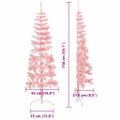 vidaXL Umelý vianočný polovičný stromček so stojanom, ružový 150 cm