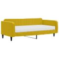 vidaXL Denná posteľ s matracom žltá 100x200 cm zamat