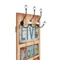 vidaXL Nástenný vešiak na kabáty so 6 háčikmi, 120x40 cm, LIVE LIFE