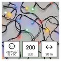 LED vianočná cherry reťaz – guličky, 20 m, vonk. aj vnútor., multicolor, programy, časovač