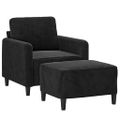 vidaXL Kreslo s podnožkou čierne 60 cm zamat