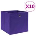 vidaXL Úložné boxy 10 ks, netkaná textília 28x28x28 cm, fialové