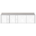 vidaXL Klietka pre psa s strechou Strieborná 800 x 200 x 256 cm
