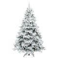 vidaXL Umelý vianočný stromček s 300 LED-i Biela 210 cm PE a PVC