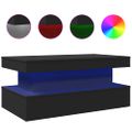 vidaXL Konferenčný stolík s LED svetlami čierny 90x50x40 cm