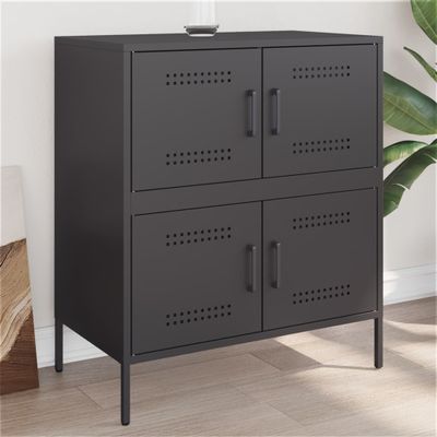 vidaXL Komoda čierna 68x39x79 cm oceľ