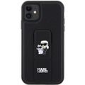 Puzdro Karl Lagerfeld pre iPhone 11 KLHCN61GSAKCPK čierne HC GRIPSTAND SAFFIANO KC PINS