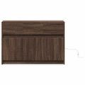 vidaXL TV stolík s LED hnedý dub 91x34x61 cm kompozitné drevo
