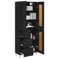 vidaXL Highboard Čierny dub 69,5 x 34 x 180 cm Kompozitné drevo