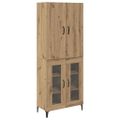 vidaXL Highboard Remeselný dub 69,5 x 34 x 180 cm Kompozitné drevo