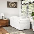 vidaXL Boxspring posteľ s matracom biela 90x190 cm umelá koža