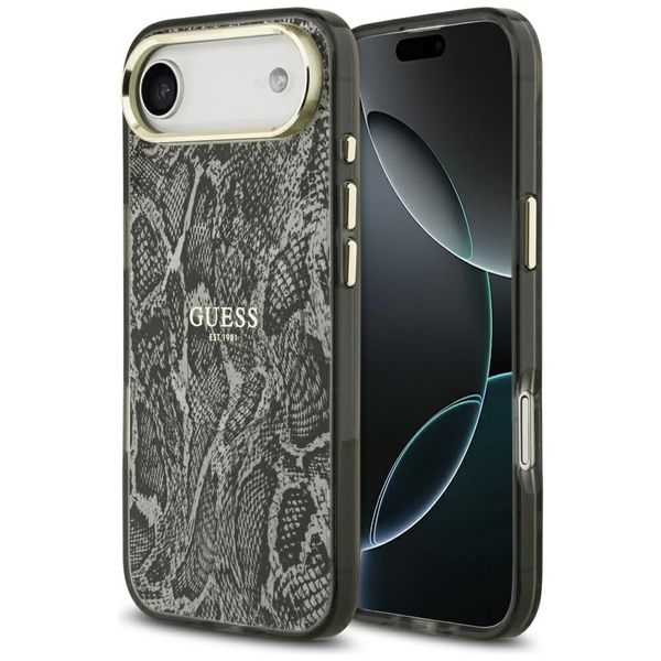 Puzdro Guess Python Pattern MagSafe pre iPhone Air čierne