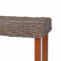 vidaXL Lavička 110 cm prírodný kubu ratan a masívne mahagónové drevo