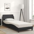 vidaXL Posteľ s matracom Dover čierna 90x190 cm umelá koža