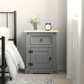 vidaXL Nočný stolík sivý 53x39x67 cm mexická borovica Corona Range