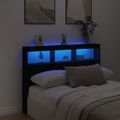 vidaXL Skrinka na čelo postele s LED čierna 140x17x102 cm