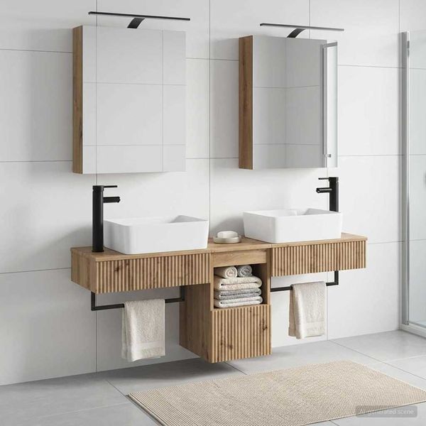vidaXL Set kabinetov do kúpeľne 5 pcs Dub artisan 50 x 14,5 x 70 cm