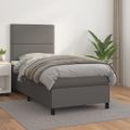 vidaXL Boxspring posteľ s matracom sivá 80x200 cm umelá koža
