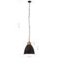 vidaXL Industriálna závesná lampa čierna železo a masívne drevo 35 cm E27