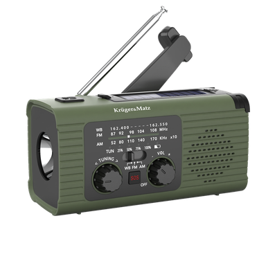 Rádio KRUGER & MATZ KM0836 SOS FM/AM, Bluetooth, powerbanka 5000 mAh, svietiaca lampa, slnko, dynamo